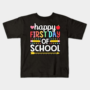 Happy First Day Of School Teachers Students Back To School Kids T-Shirt